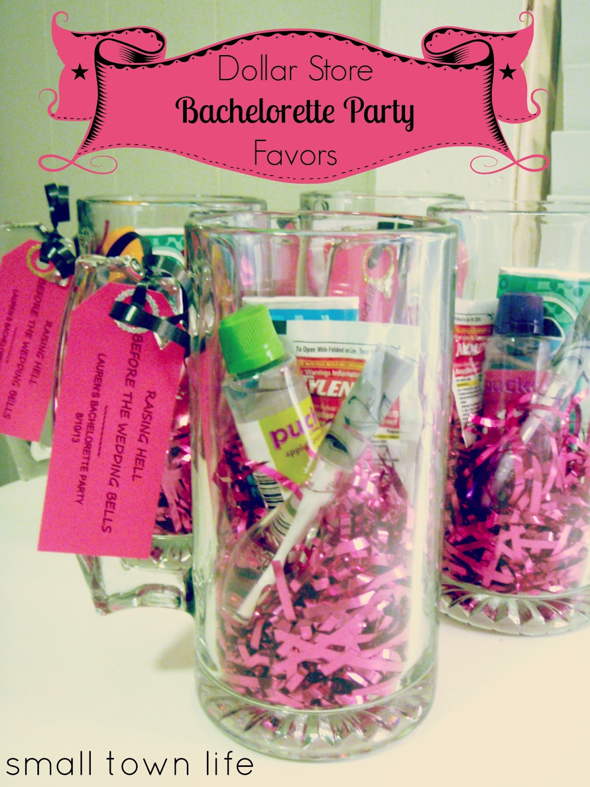 Small Town Life: {Dollar Store} Bachelorette Party Favors